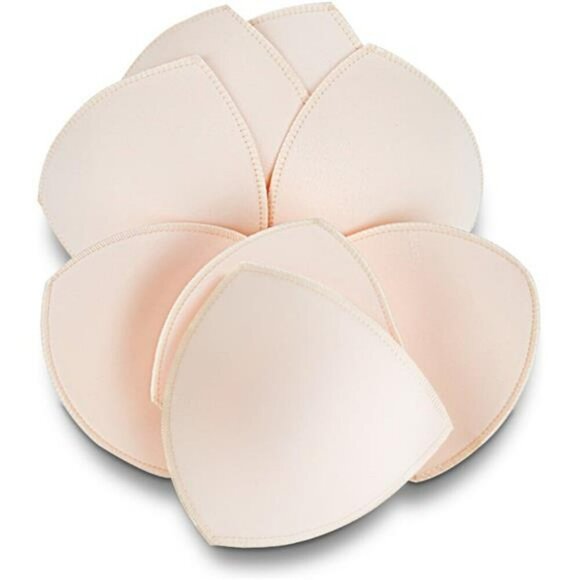 Bra Inserts 4 Pairs Removable Foam Pads for Sports Bras Swimwear Bralettes - Picture 1 of 8